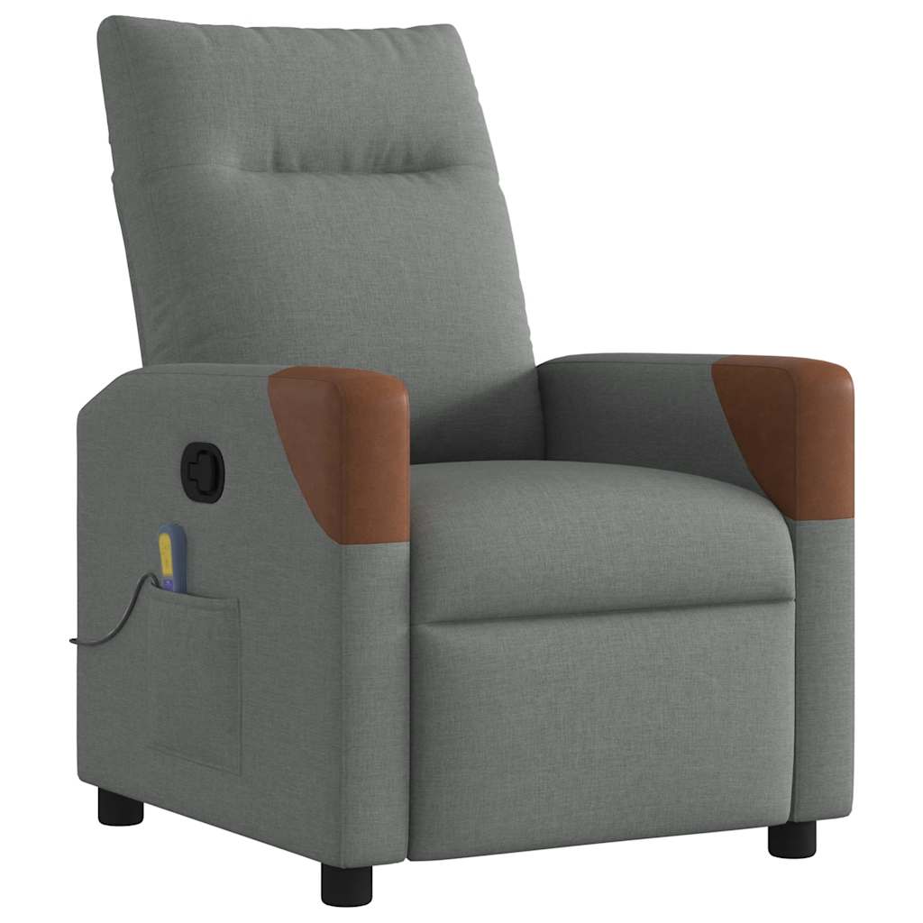 vidaXL Massage-Relaxsessel, Stoff, Dunkelgrau