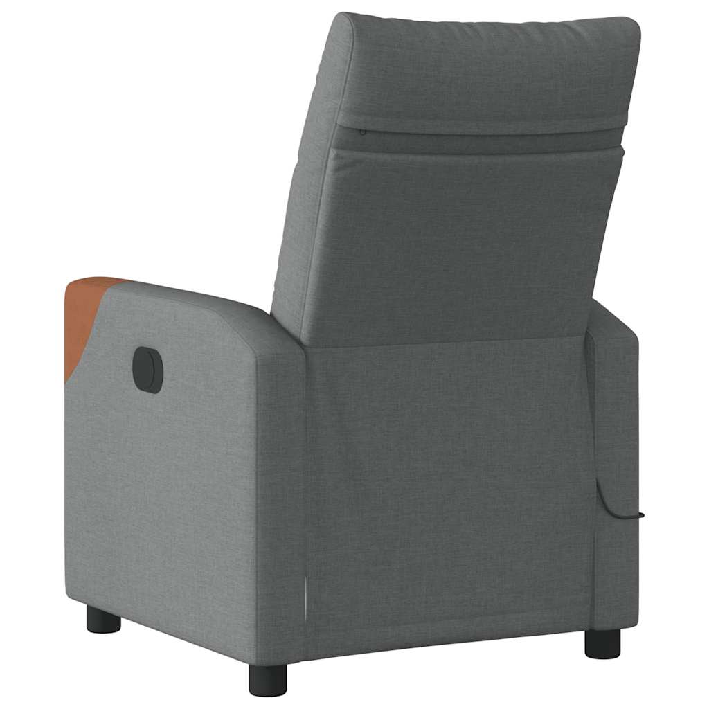 vidaXL Massage-Relaxsessel, Stoff, Dunkelgrau