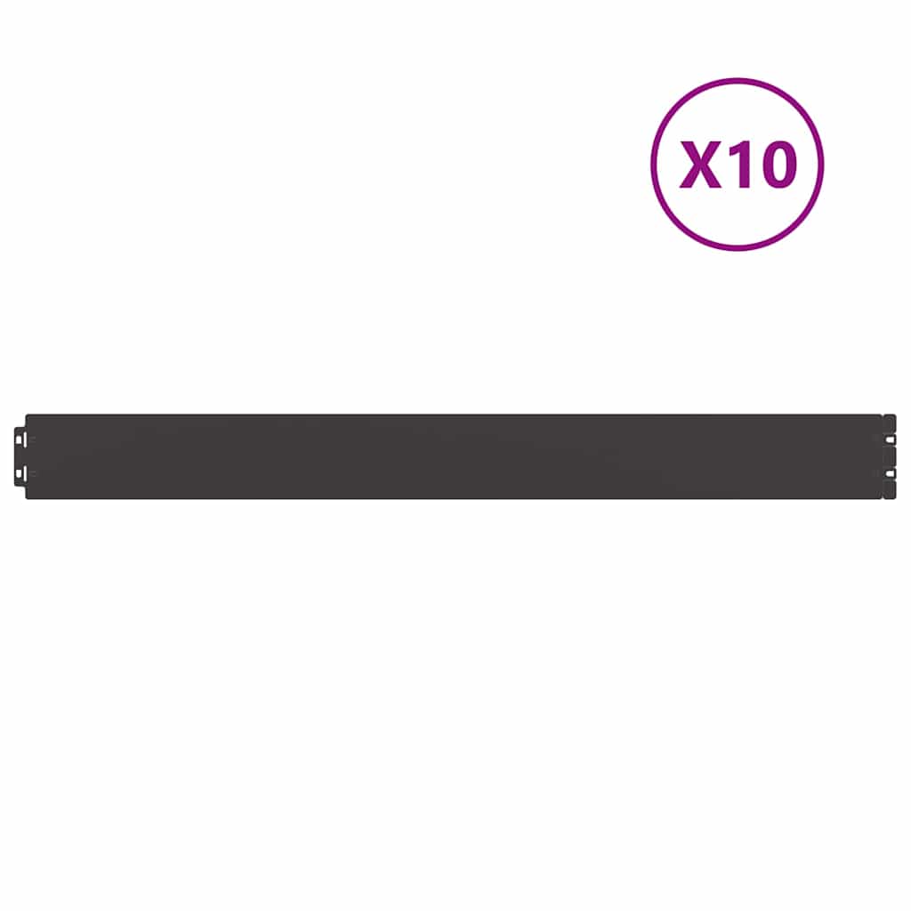 vidaXL Rasenkanten 10 Stk. Schwarz 10x103 cm Kaltgewalzter Stahl