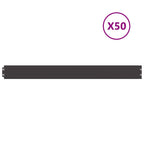 vidaXL Rasenkanten 50 Stk. Schwarz 10x103 cm Kaltgewalzter Stahl
