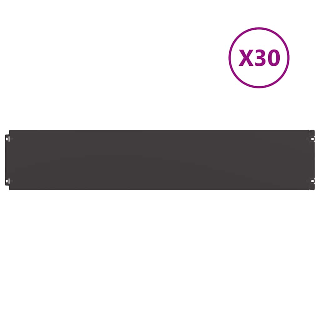 vidaXL Rasenkanten 30 Stk. Schwarz 20x103 cm Kaltgewalzter Stahl