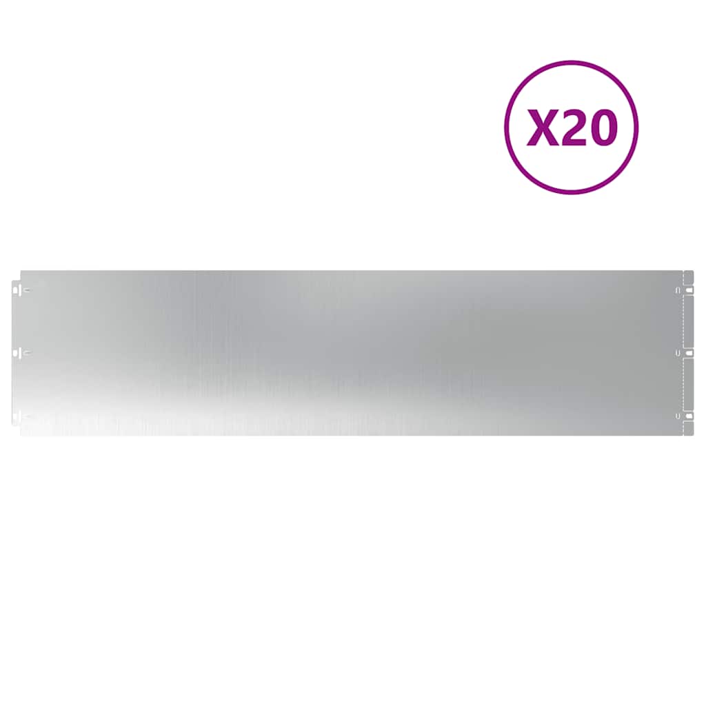 vidaXL Rasenkanten 20 Stk. 25x103 cm Verzinkter Stahl