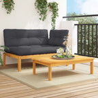 vidaXL 2-tlg. Garten-Sofagarnitur aus Paletten mit Kissen Akazienholz