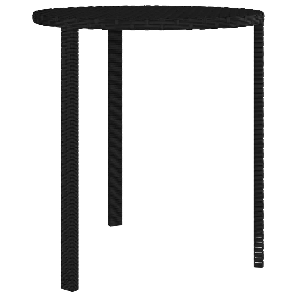 vidaXL Garten-Beistelltische 3 Stk. Schwarz Poly Rattan