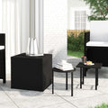 vidaXL Garten-Beistelltische 3 Stk. Schwarz Poly Rattan