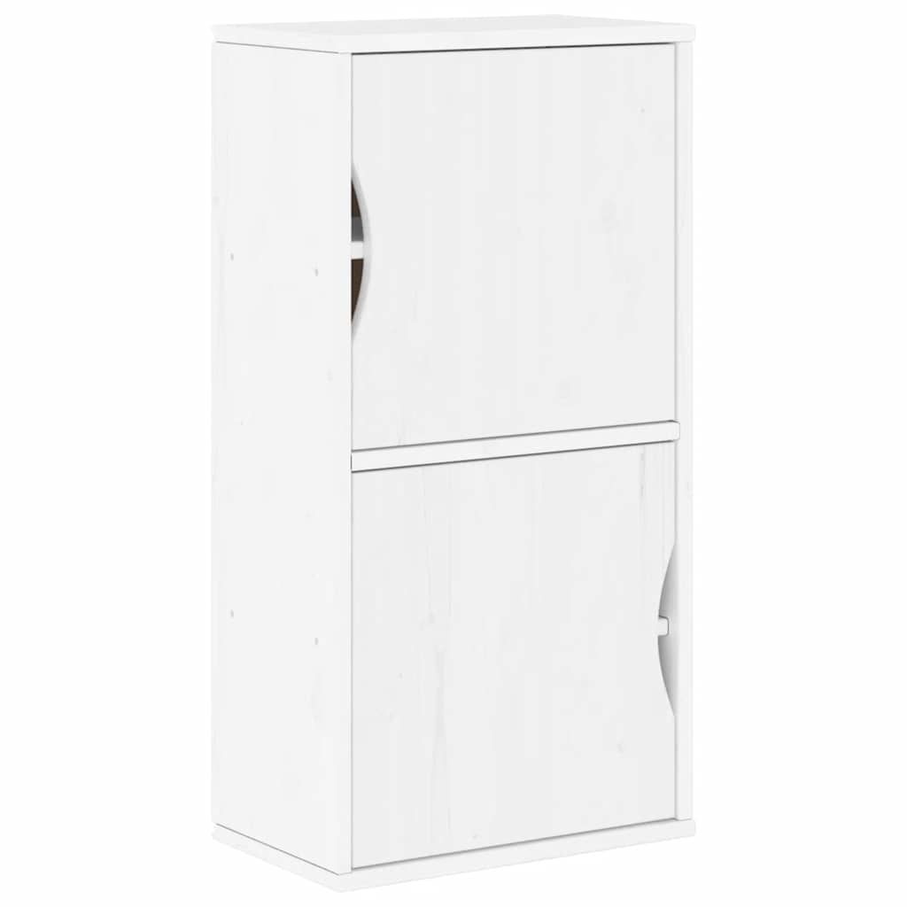 vidaXL Beistellschrank ODDA Weiß 40x24x79 cm Massivholz Kiefer