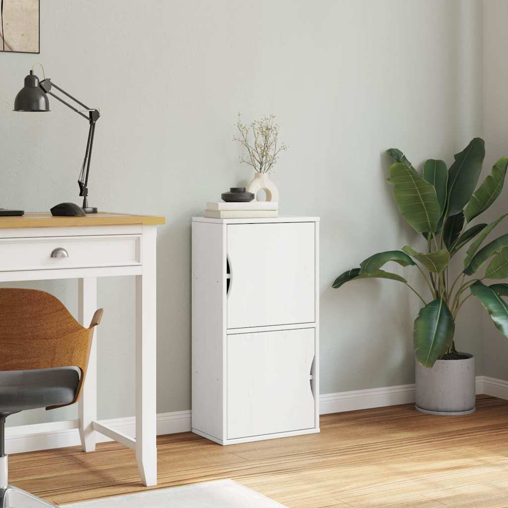 vidaXL Beistellschrank ODDA Weiß 40x24x79 cm Massivholz Kiefer