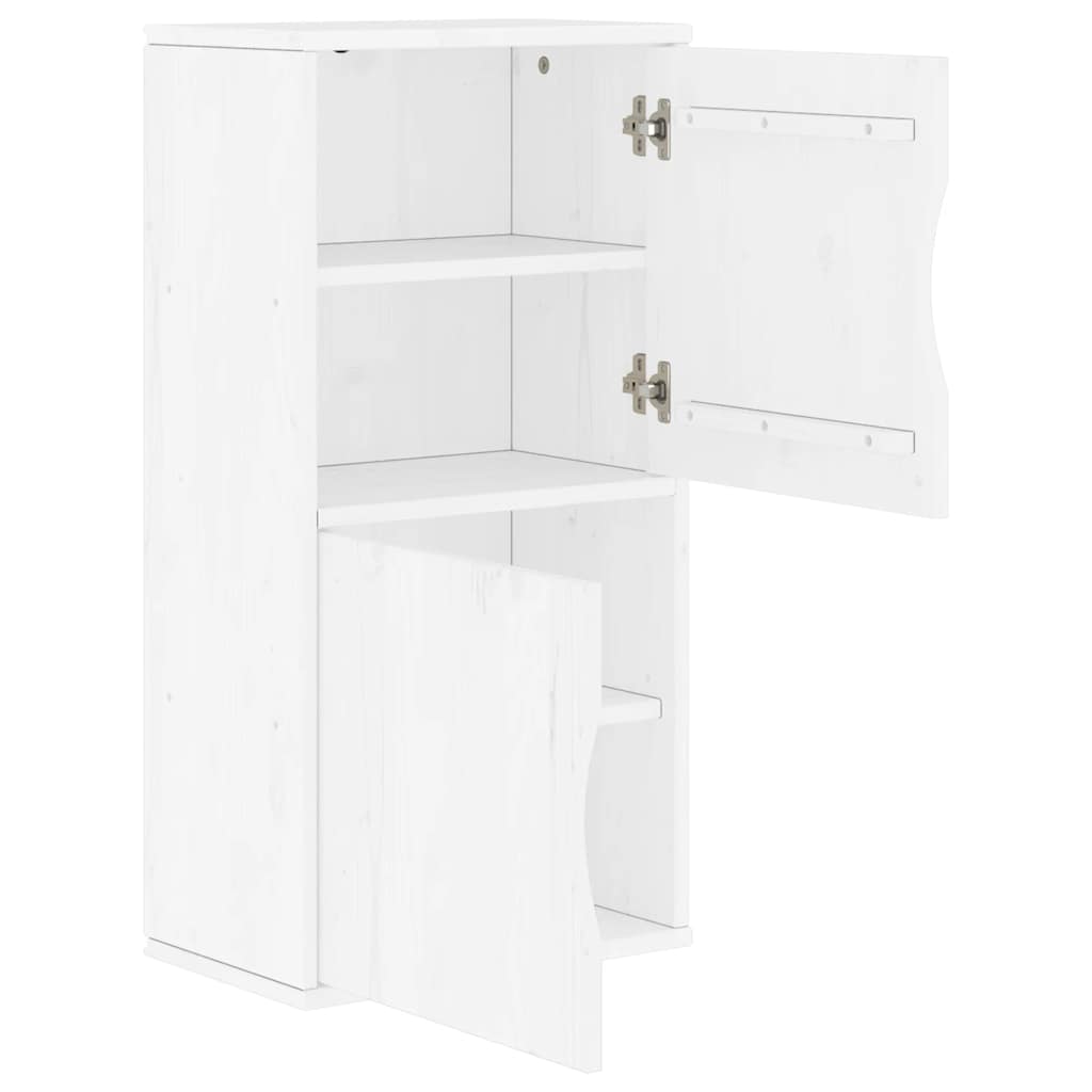 vidaXL Beistellschrank ODDA Weiß 40x24x79 cm Massivholz Kiefer