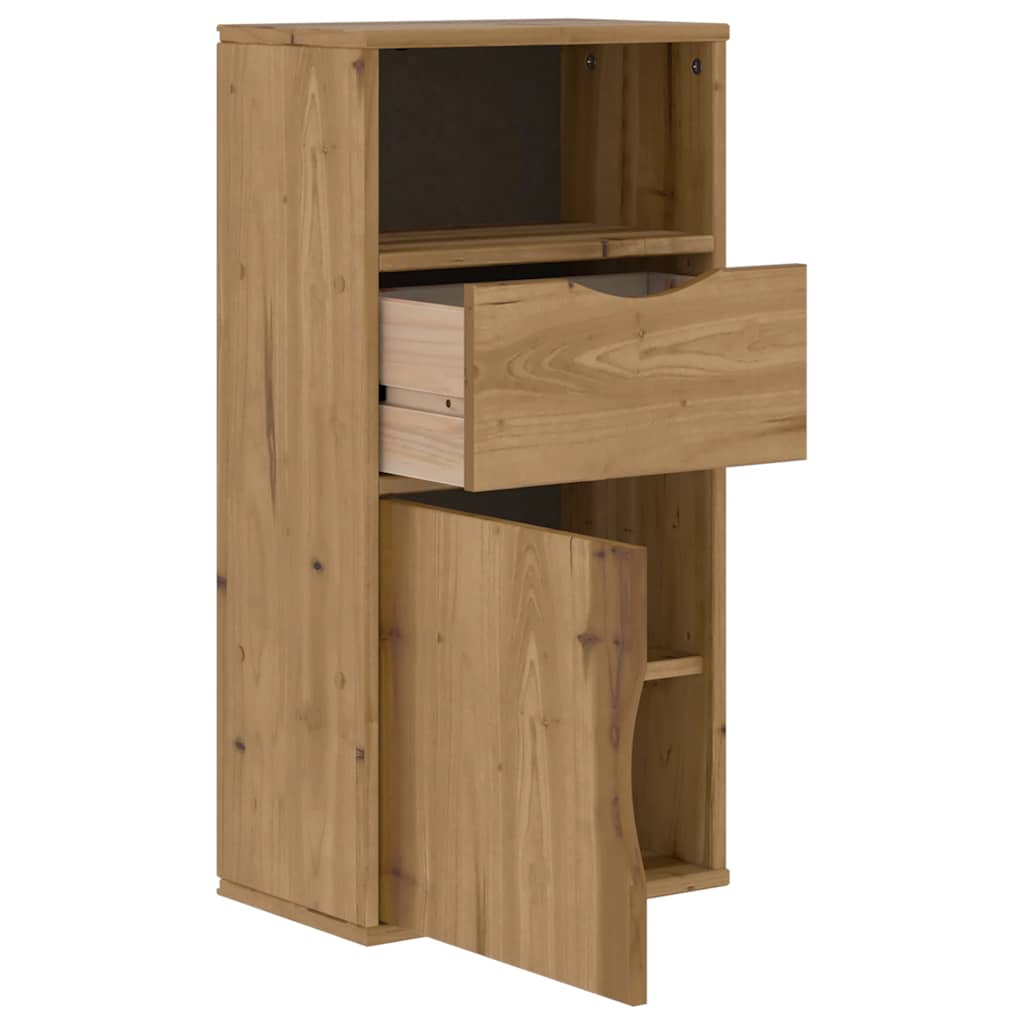 vidaXL Beistellschrank mit Schublade ODDA 40x24x79cm Massivholz Kiefer