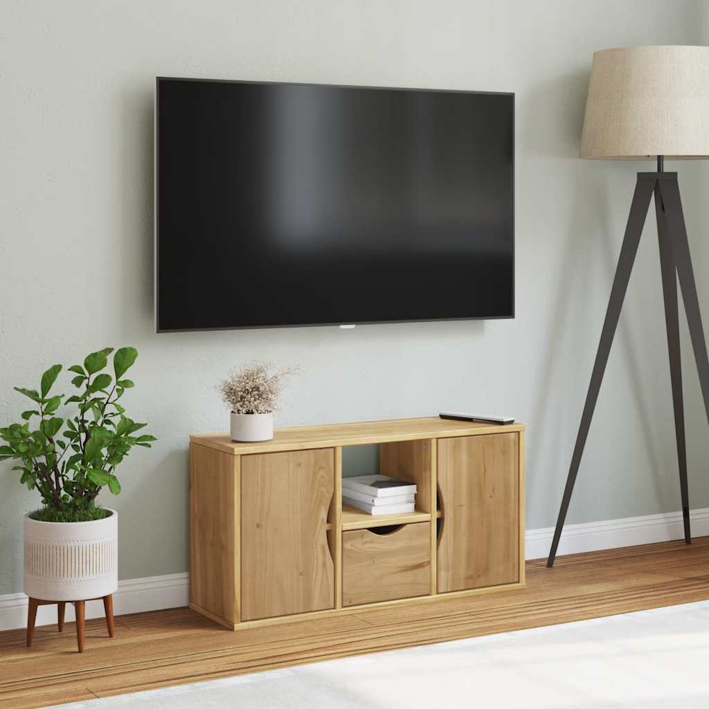 vidaXL TV-Schrank mit Schublade ODDA 79x24x40 cm Massivholz Kiefer
