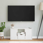 vidaXL TV-Schrank mit Schublade Weiß 79x24x40 cm Massivholz Kiefer