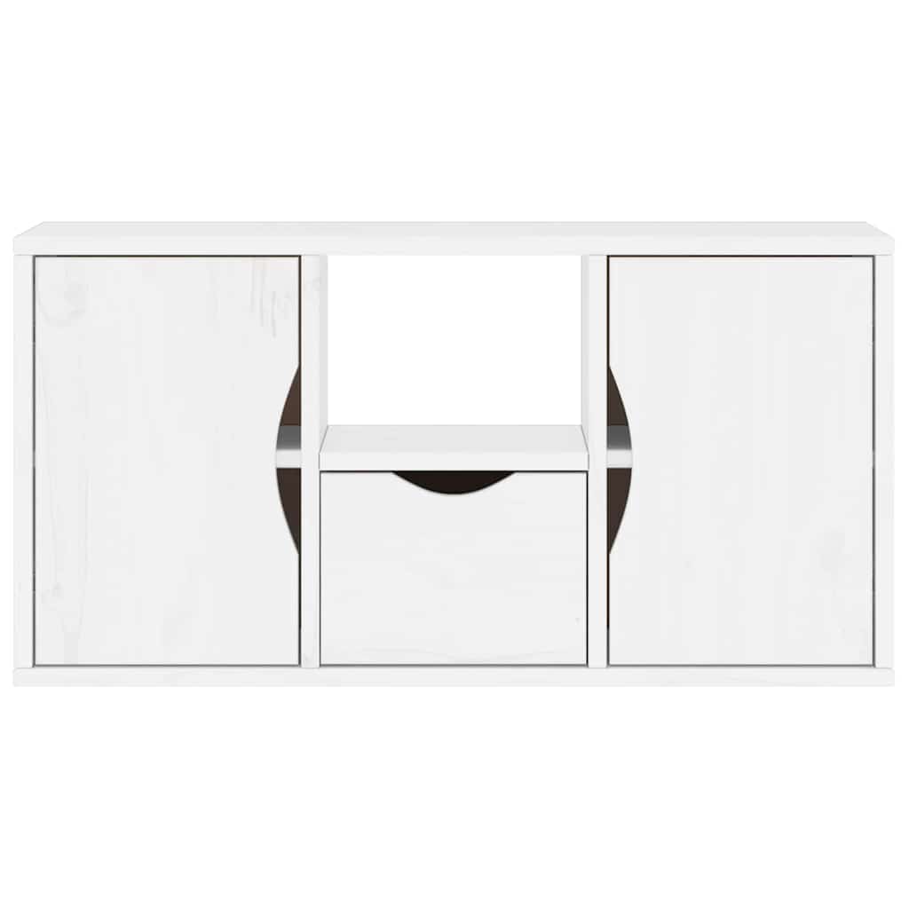 vidaXL TV-Schrank mit Schublade Weiß 79x24x40 cm Massivholz Kiefer