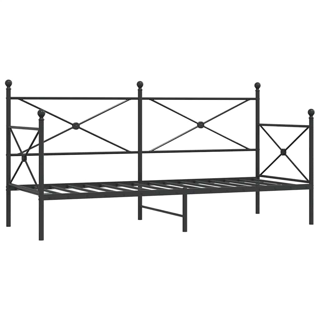 vidaXL Tagesbett ohne Matratze Schwarz 75x190 cm Stahl