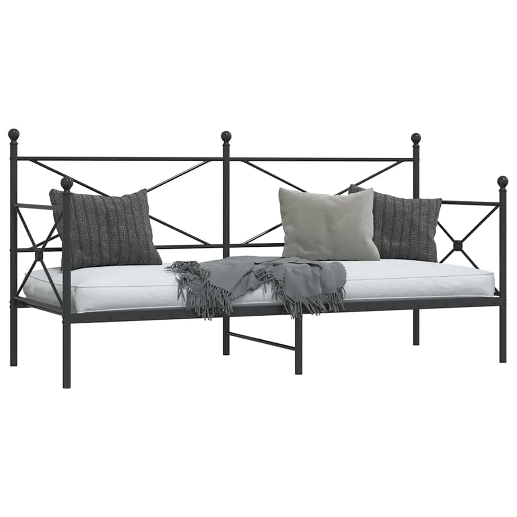 vidaXL Tagesbett ohne Matratze Schwarz 75x190 cm Stahl