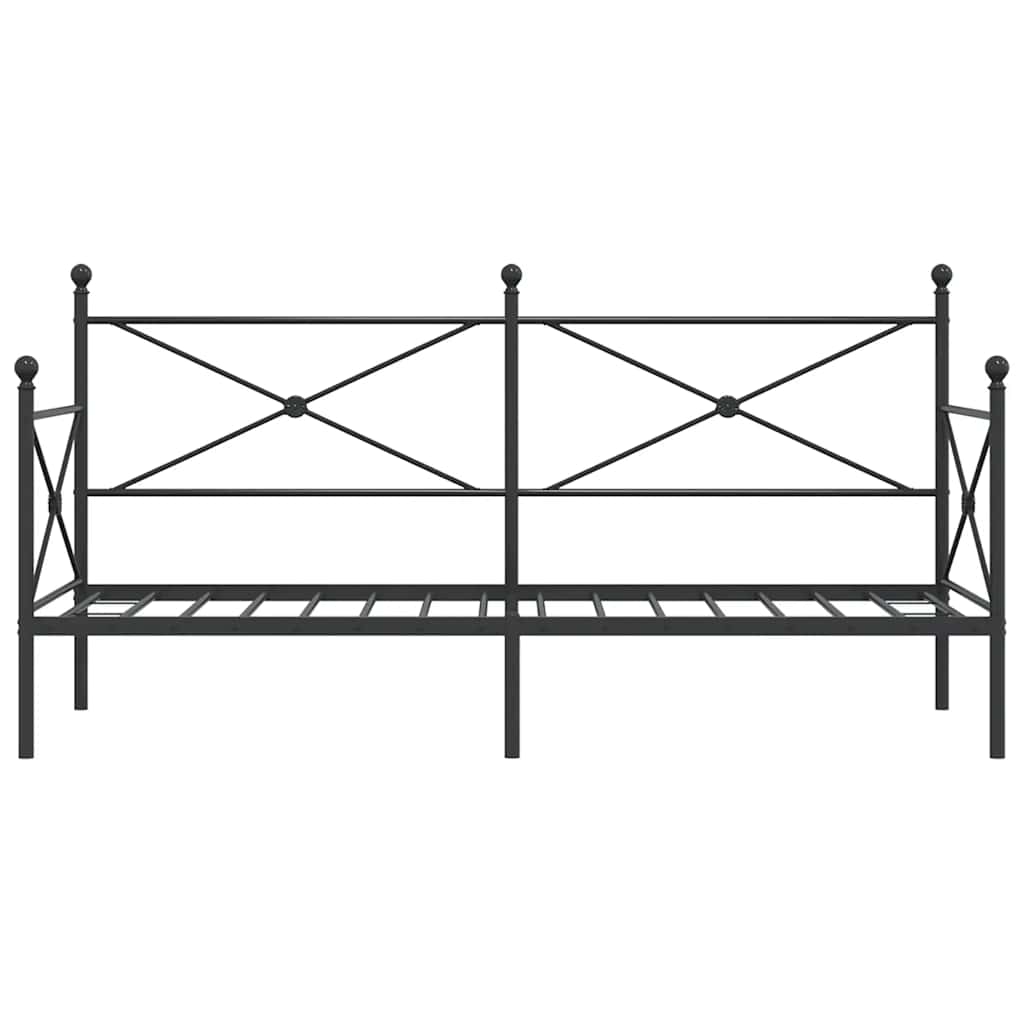 vidaXL Tagesbett ohne Matratze Schwarz 75x190 cm Stahl