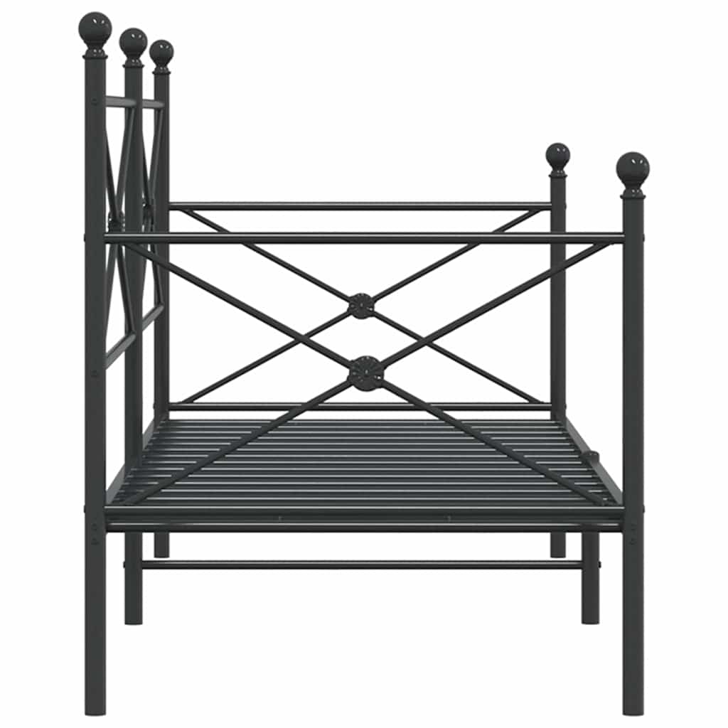 vidaXL Tagesbett ohne Matratze Schwarz 75x190 cm Stahl