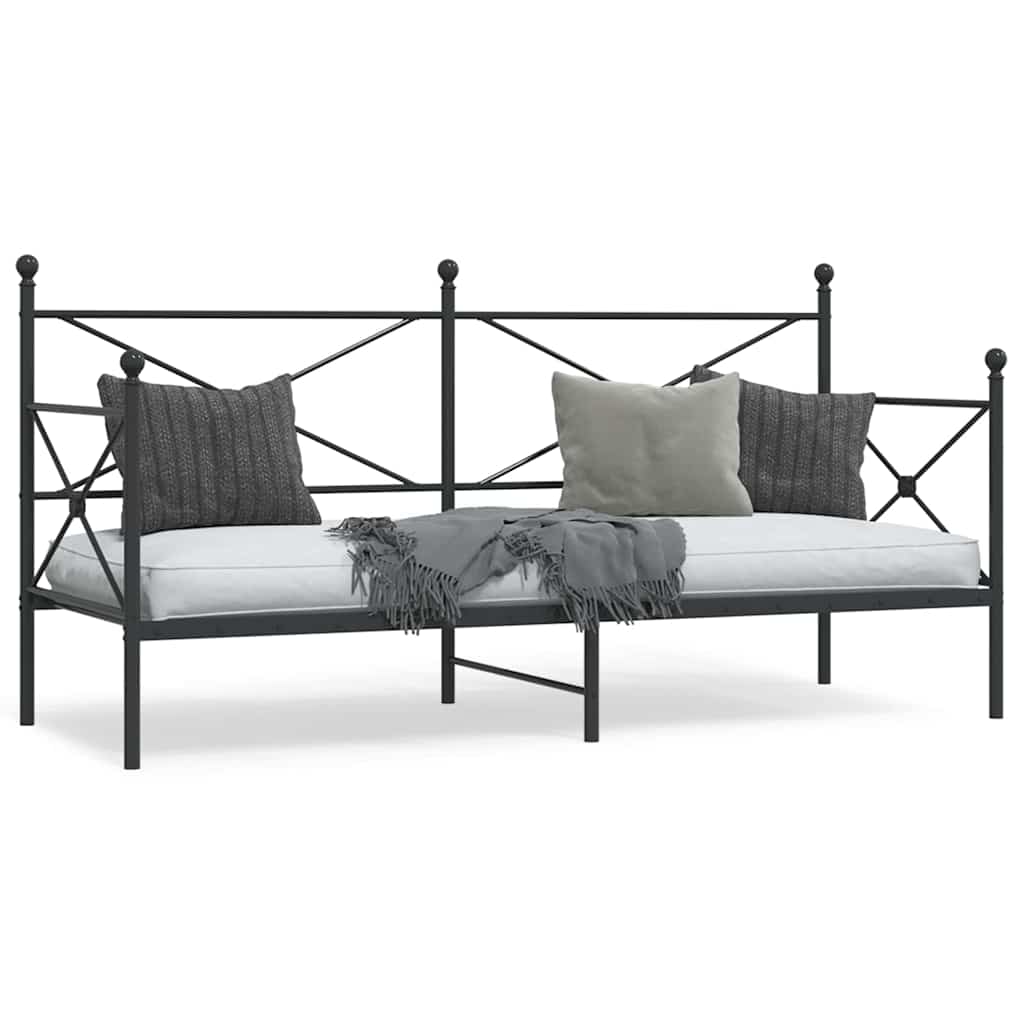 vidaXL Tagesbett ohne Matratze Schwarz 75x190 cm Stahl