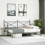 vidaXL Tagesbett Ausziehbar ohne Matratze Schwarz 75x190 cm Stahl