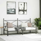 vidaXL Tagesbett Ausziehbar ohne Matratze Schwarz 75x190 cm Stahl