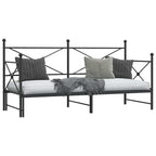 vidaXL Tagesbett Ausziehbar ohne Matratze Schwarz 75x190 cm Stahl