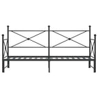 vidaXL Tagesbett Ausziehbar ohne Matratze Schwarz 75x190 cm Stahl