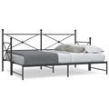 vidaXL Tagesbett Ausziehbar ohne Matratze Schwarz 75x190 cm Stahl