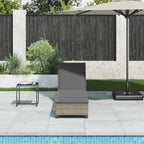 vidaXL Sonnenliege mit Auflagen Grau 55x200x25,5cm Poly Rattan
