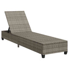 vidaXL Sonnenliege mit Auflagen Grau 55x200x25,5cm Poly Rattan