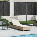 vidaXL Sonnenliege mit Auflagen Grau 55x200x25,5cm Poly Rattan