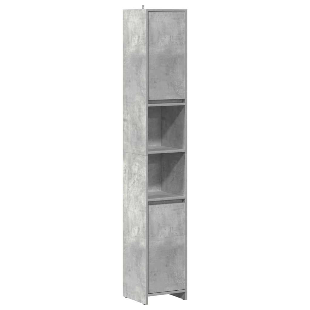 vidaXL 4-tlg. Badmöbel-Set Betongrau Holzwerkstoff