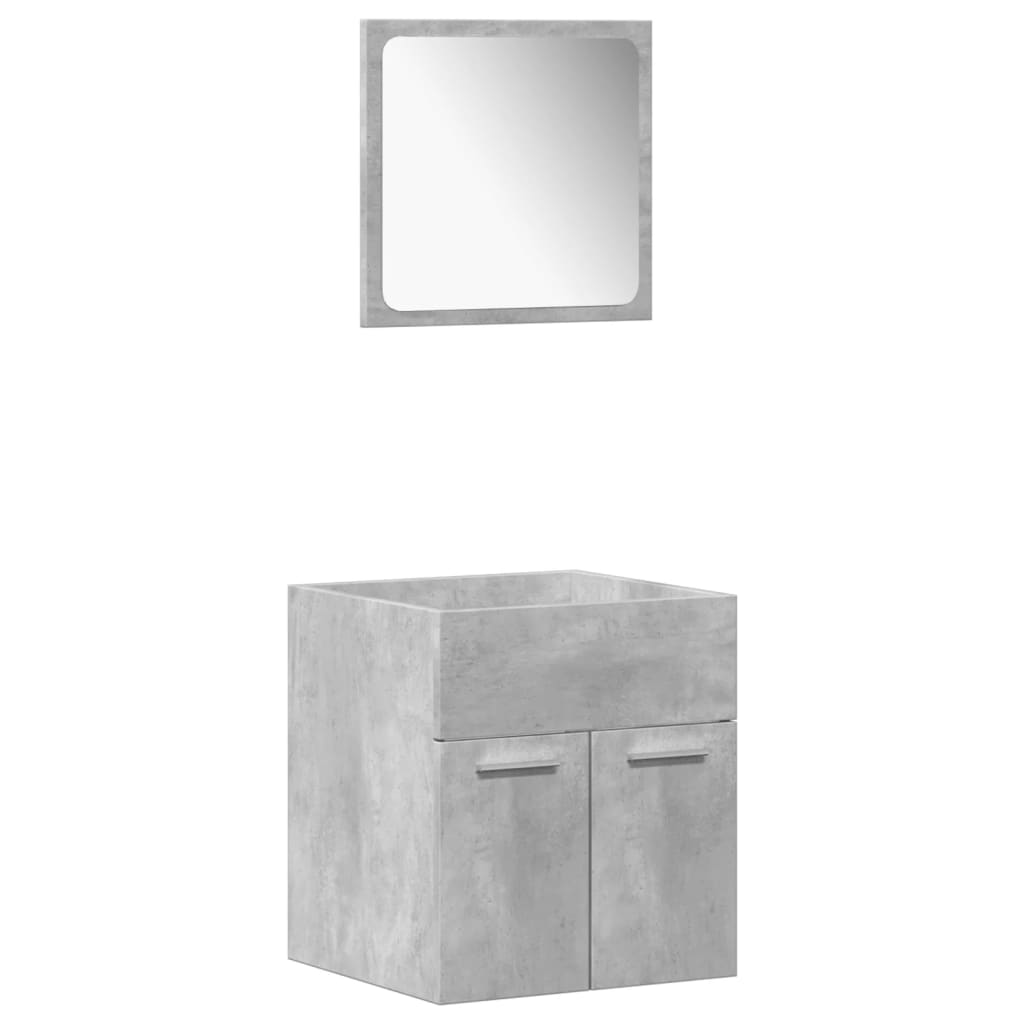 vidaXL 5-tlg. Badmöbel-Set Betongrau Holzwerkstoff