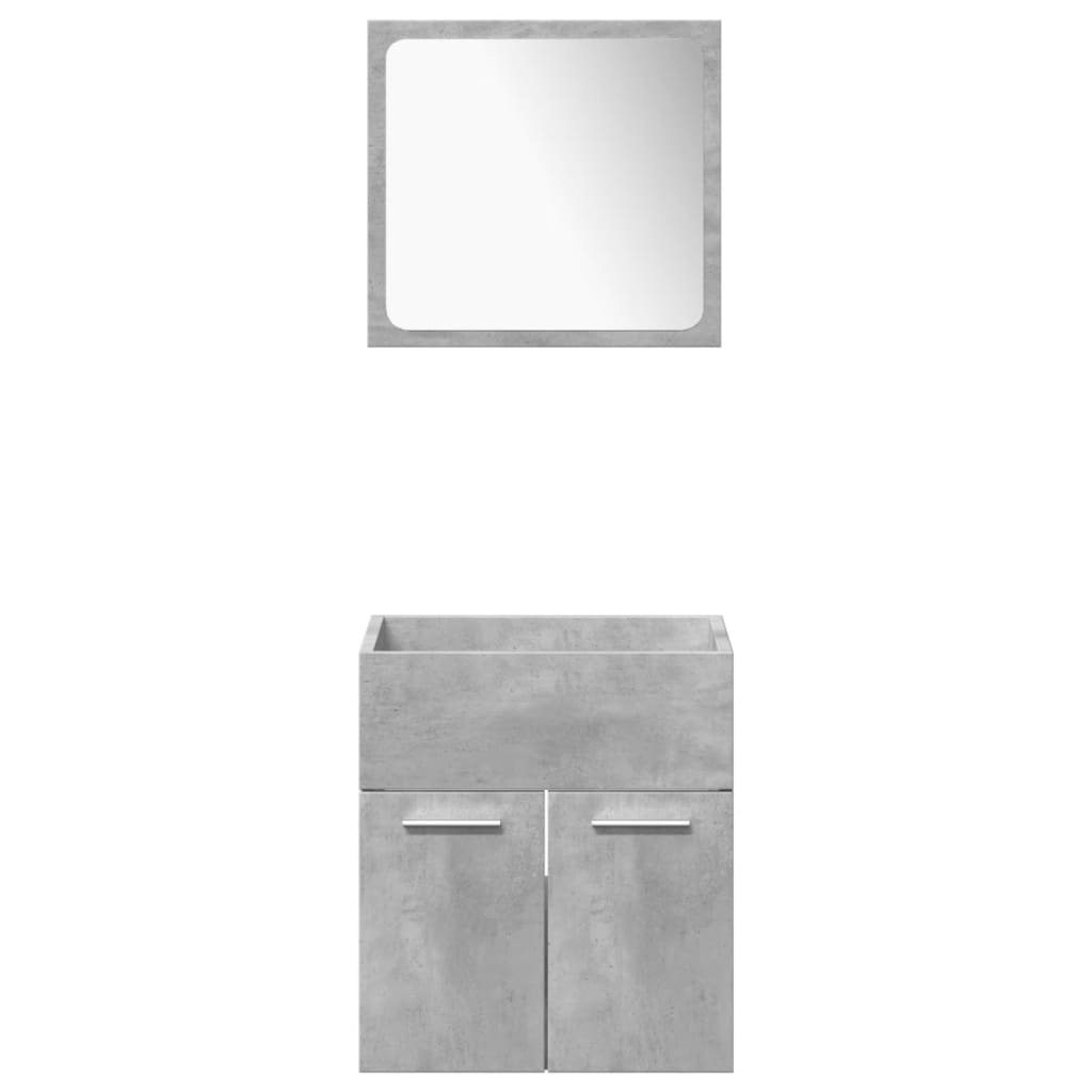 vidaXL 5-tlg. Badmöbel-Set Betongrau Holzwerkstoff