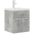 vidaXL Waschbeckenunterschrank mit Einbaubecken Wasserhahn Betongrau