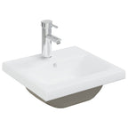vidaXL Waschbeckenunterschrank mit Einbaubecken Wasserhahn Betongrau