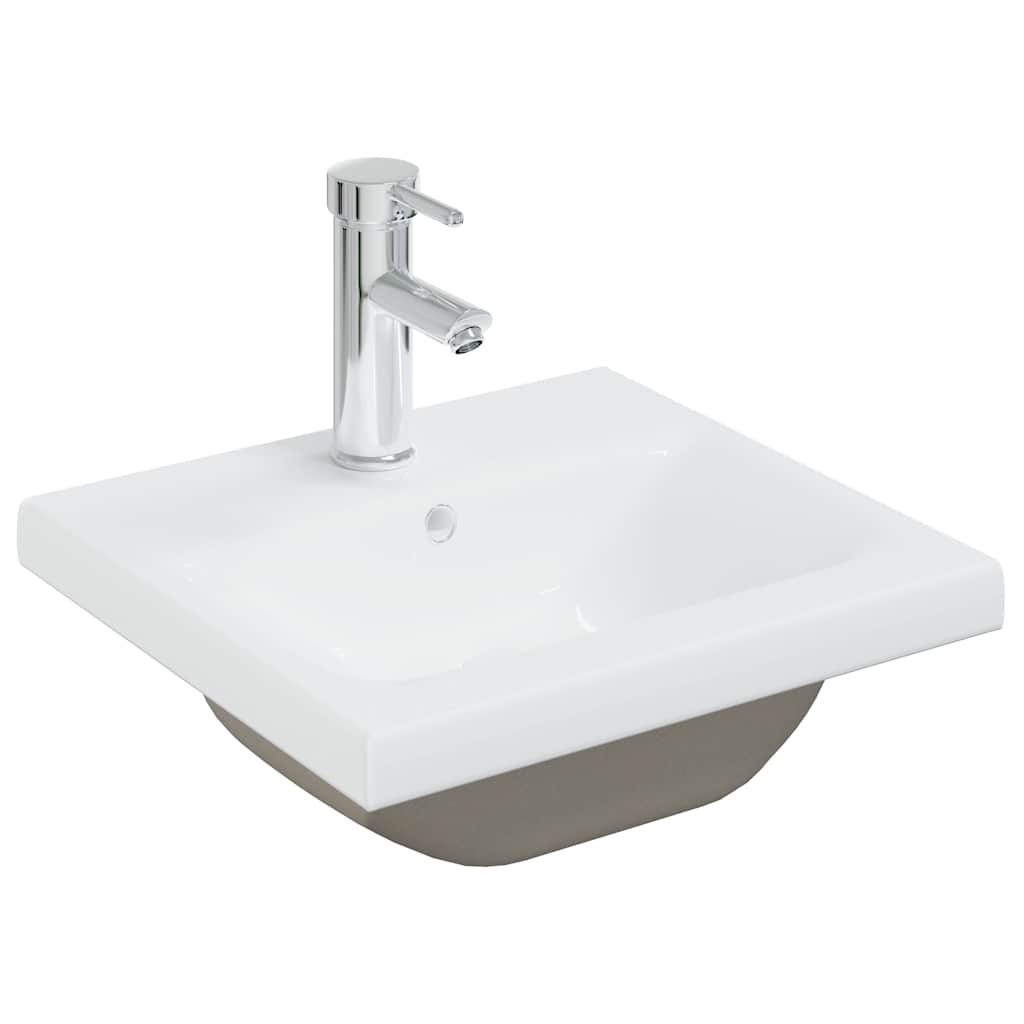 vidaXL Waschbeckenunterschrank mit Einbaubecken Wasserhahn Betongrau
