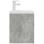vidaXL Waschbeckenunterschrank mit Einbaubecken Wasserhahn Betongrau