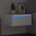 vidaXL Wand-Nachttisch mit LED-Leuchten Weiß