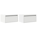 vidaXL Wand-Nachttische mit LED-Leuchten 2 Stk. Weiß