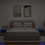 vidaXL Wand-Nachttische mit LED-Leuchten 2 Stk. Schwarz Eichen-Optik