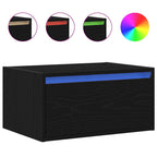 vidaXL Wand-Nachttische mit LED-Leuchten 2 Stk. Schwarz Eichen-Optik