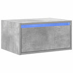 vidaXL Wand-Nachttisch mit LED-Leuchten Betongrau