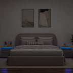 vidaXL Wand-Nachttische mit LED-Leuchten 2 Stk. Grau Sonoma