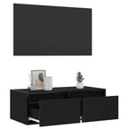 vidaXL TV-Schrank mit LED-Leuchten Schwarz Eichen-Optik 75x35,5x25 cm