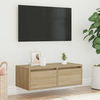 vidaXL TV-Schrank mit LED-Leuchten Sonoma-Eiche 75x35,5x25 cm