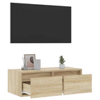 vidaXL TV-Schrank mit LED-Leuchten Sonoma-Eiche 75x35,5x25 cm