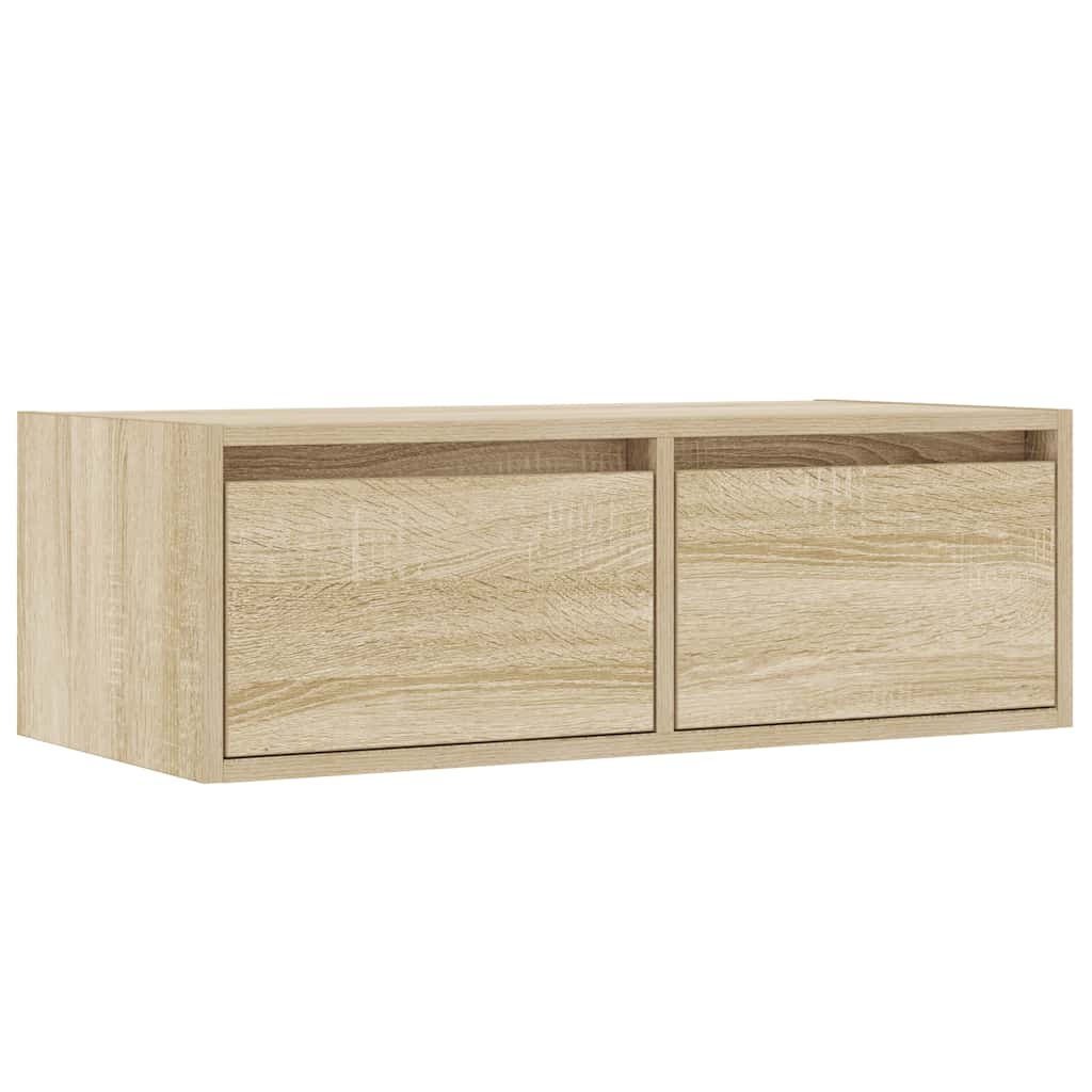 vidaXL TV-Schrank mit LED-Leuchten Sonoma-Eiche 75x35,5x25 cm