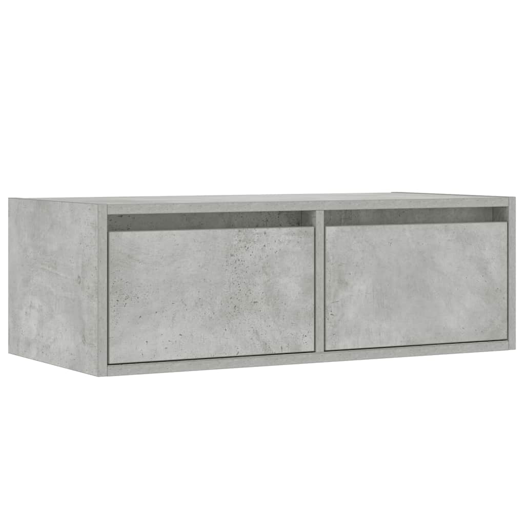 vidaXL TV-Schrank mit LED-Leuchten Betongrau 75x35,5x25 cm