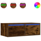 vidaXL TV-Schrank mit LED-Leuchten Räuchereiche 75x35,5x25 cm
