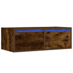 vidaXL TV-Schrank mit LED-Leuchten Räuchereiche 75x35,5x25 cm