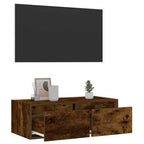 vidaXL TV-Schrank mit LED-Leuchten Räuchereiche 75x35,5x25 cm